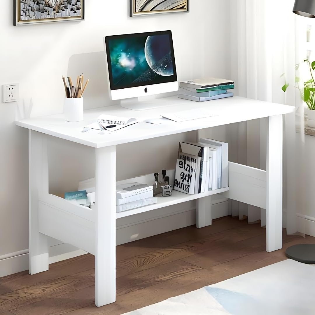 Callas Engineered Wood Computer Desk with Shelf